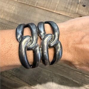 VTG Vintage Heavy Taxco Sterling Silver Cuff Bracelet